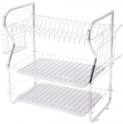 Resigilat: Uscator de vase Rosberg R53000O, 3 nivele, Tavi detasabile, Suporturi pahare si ustensile, Crom