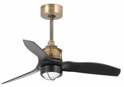 Lustra cu Ventilator si telecomanda JUST FAN XS LED auriu vintage/negru
