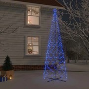 vidaXL Brad de Crăciun conic, 1400 LED-uri, albastru, 160x500 cm