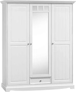 Dulap lemn masiv alb Linea, 156 × 65 × 190 cm