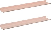 vidaXL Raft suspendat Pe perete 2 pcs Roz 60 x 9 x 2,5 cm Oțel