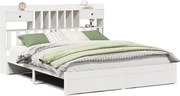 vidaXL Pat cu bibliotecă fără saltea, 180x200 cm, lemn masiv de pin