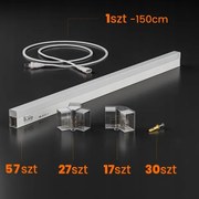Plafonieră LED 570W/85-265V 6500K 522x298 cm CRI 90 IP44, albă