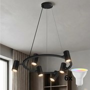 BRILAGI - Lustră LED RGBW reglabilă pe cablu SELE 6xGU10/6,5W/230V, negru