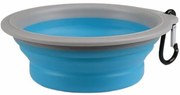 Castron de călătorie Flamingo din silicon 375 ml, albastru/gri