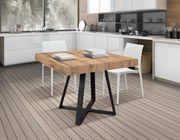 Masa Ariel  extensibila, picior metalic negru - BLAT RUSTIC