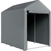Outsunny Magazie pentru Scule cu Protecție UV și Intrare cu Fermoar, Cort de Garaj, 120x179x165 cm, Gri Închis | Aosom Romania