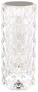 Lampa de masa cu baterii, plastic transparent cu efect de cristal Gixi alb 9cm