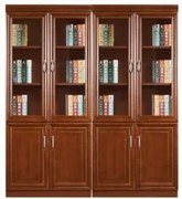 Set vitrina dulap birou, Nuc, 160cm, MDF, WHS B-8009