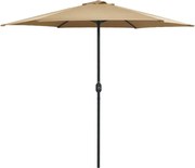 vidaXL Umbrelă de soare cu stâlp din aluminiu, taupe, 270x246 cm