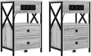 vidaXL Dulap de noapte 2 pcs Gri Sonoma 40 x 31 x 60 cm Lemn compozit
