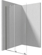 Paravan dus sticla securizata walk-in cu usa glisanta, 120x195 cm, otel slefuit, Deante Prizma Otel slefuit, 1200x1950 mm