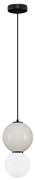 Pendul LED decorativ portelan gri deschis, sticla alb, NOESIS