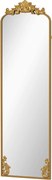 HOMCOM Oglindă de Podea Stil Baroc, 50x160 cm Oglindă de Perete și Autoportantă cu Ramă Metalică, pentru Dormitor, Living și Hol, Auriu | Aosom Romania