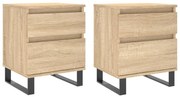 vidaXL Noptiere, 2 buc., stejar sonoma, 40x35x50 cm, lemn compozit