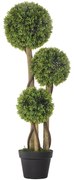 HOMCOM Plante Artificiale Decorative Buxus, Planță Sferică în Ghiveci, Plante Artificiale pentru Decor de Interior și Exterior, 90cm | Aosom Romania