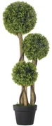 HOMCOM Plante Artificiale Decorative Buxus, Planță Sferică în Ghiveci, Plante Artificiale pentru Decor de Interior și Exterior, 90cm | Aosom Romania