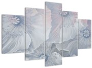 Tablou - Flori albastre pe perete (150x105 cm)