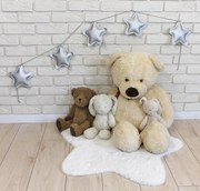 Decorative ghirlandă din piele ecologica Baby Nellys Stele - argint