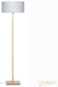 Lampadar modern cu baza din lemn si abajur textil FUJI, gri deschis FUJI/F/4723/LG