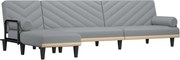 vidaXL Canapea extensibilă în formă de L gri 260x140x70 cm textil