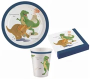 Dinozaur Happy set de petrecere cu 36 de piese și farfurii de 23 cm