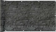 vidaXL Paravan de balcon cu aspect de piatră, gri, 600x120 cm, PVC