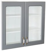 Corp superior vitrina 80 cu 2 usi Zebra MDF gri