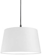 Lampă modernă suspendată neagră cu abajur alb 45 cm - Pendant