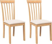 vidaXL Scaune sufragerie cu perne 2 buc cauciuc din lemn masiv natural