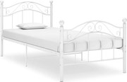 vidaXL Cadru de pat, alb, 90x200 cm, metal