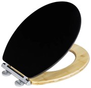 WENKO 25772100 - Capac WC BAMBUZA 37x44 cm negru/maro/crom lucios