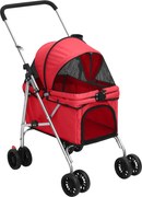 vidaXL Cărucior pliabil pentru câini roșu 76x50x100 cm țesătură Oxford
