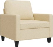 vidaXL Fotoliu canapea, crem, 60 cm, material textil
