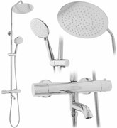 Baterie de dus cu termostat Lungo argintie