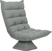 HOMCOM Scaun de podea, stil contemporan, Oțel, Material textil cu efect de catifea, 62 x 70 x 95 cm, Gri | Aosom Romania