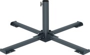 Outsunny Bază Pliabilă în Formă de Cruce pentru Umbrele de 38 mm și 48 mm, Suport Metalic Rezistent pentru Brazi de Crăciun, Umbrele de Grădină, Patio, Plajă, Gri Închis | Aosom Romania