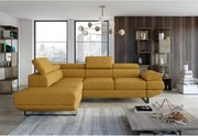 Coltar extensibil GIO, sezlong stanga, stofa clasica galben mustar - A