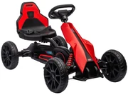 Kart cu pedale pentru copii cu vârsta între 3-8 ani cu scaun reglabil în 4 poziții și roți EVA, 100x58x58,5cm roșu și negru HOMCOM | Aosom Romania