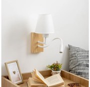 Lampă LED de perete Brilagi NUBILA WOOD 1xE27/25W/230V + LED/3W stejar/alb