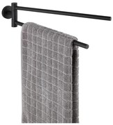 WENKO 24238100 - Suport pentru prosoape BOSIO BLACK, 5,5 x 43 cm, inox/argintiu