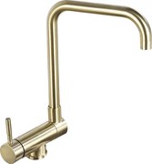 Mexen Madox baterie de bucătărie sub-fereastră, auriu periat - 672000-50