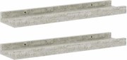 vidaXL Rafturi de perete, 2 buc., gri beton, 40x9x3 cm