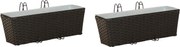 vidaXL Balustradă 2 pcs Negru 50 x 17 x 17 cm Metal