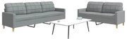 vidaXL Set de canapele, 2 piese, gri deschis, material textil