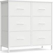 Comoda cu sertare textile VELMIO 77 x 74 cm, alba