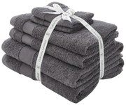Prosoape de baie gri-închis 6 buc. din bumbac din frotir Anti-Bacterial – Catherine Lansfield