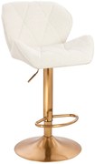 HR111W Scaun Crem Boucle cu Bază Aurie