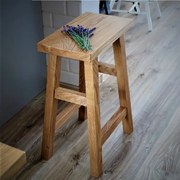 Scaun, taburet, din lemn culoare nuc ,40 cm