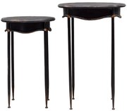 Set 2 masute laterale din metal, cu aspect vintage, Orleans